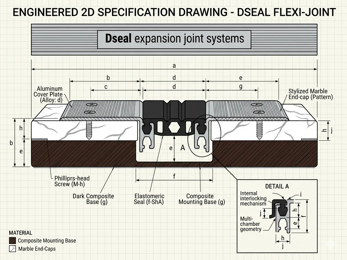 Dseal FlexiGuard 2D technical blueprint cross-section drawing