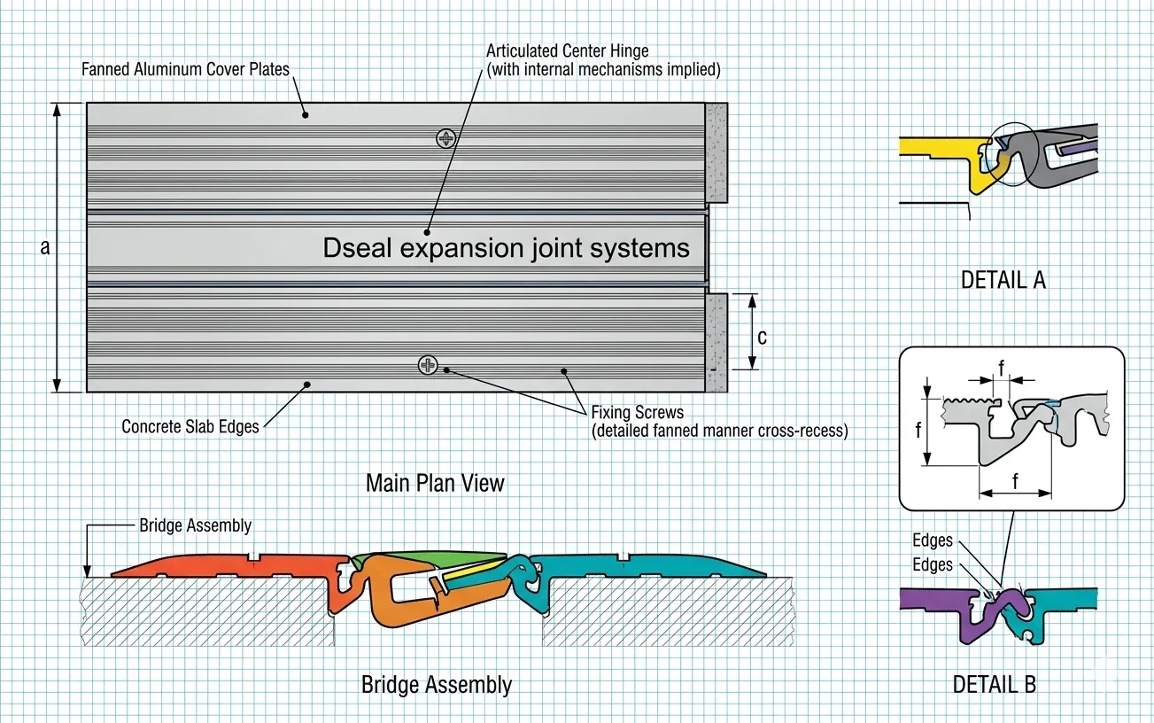 Dseal GalaxyJoint 2D technical blueprint cross-section drawing