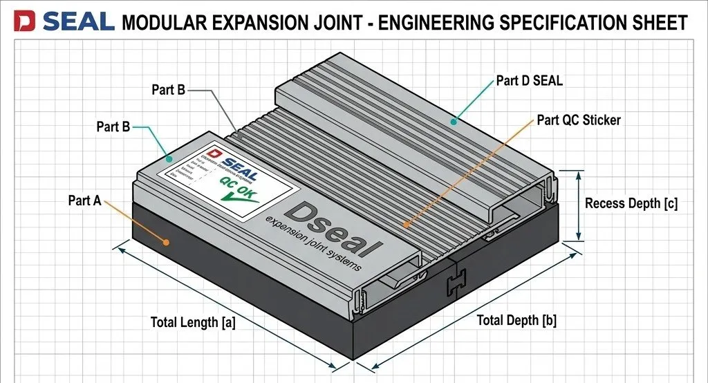 Dseal JointShield 2D technical blueprint cross-section drawing