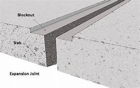 Expansion joint movement — blockout and slab cross-section