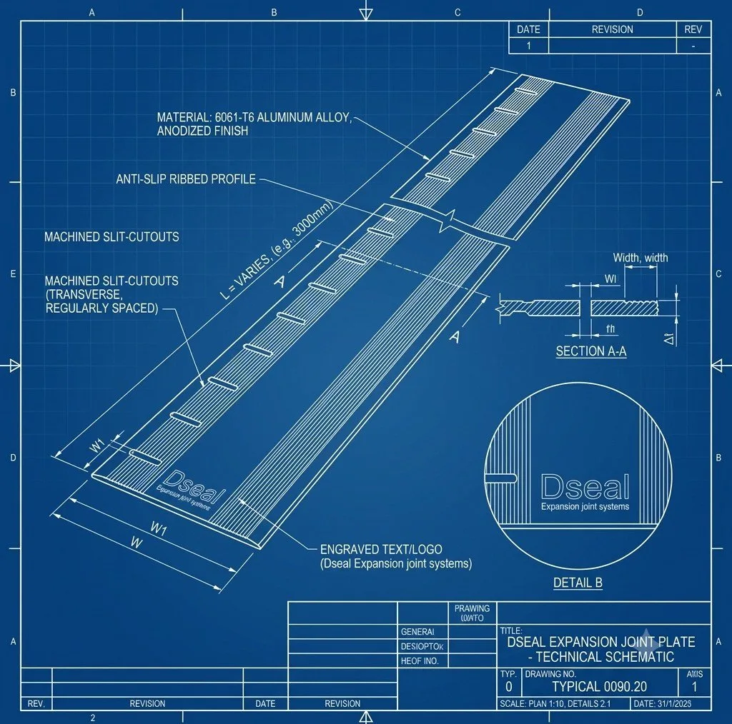 Dseal LevelJoint 2D technical blueprint cross-section drawing