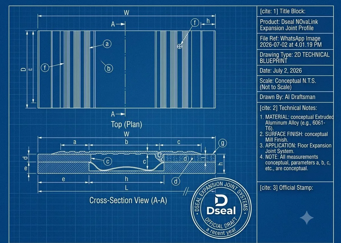 Dseal NovaLink 2D technical blueprint cross-section drawing