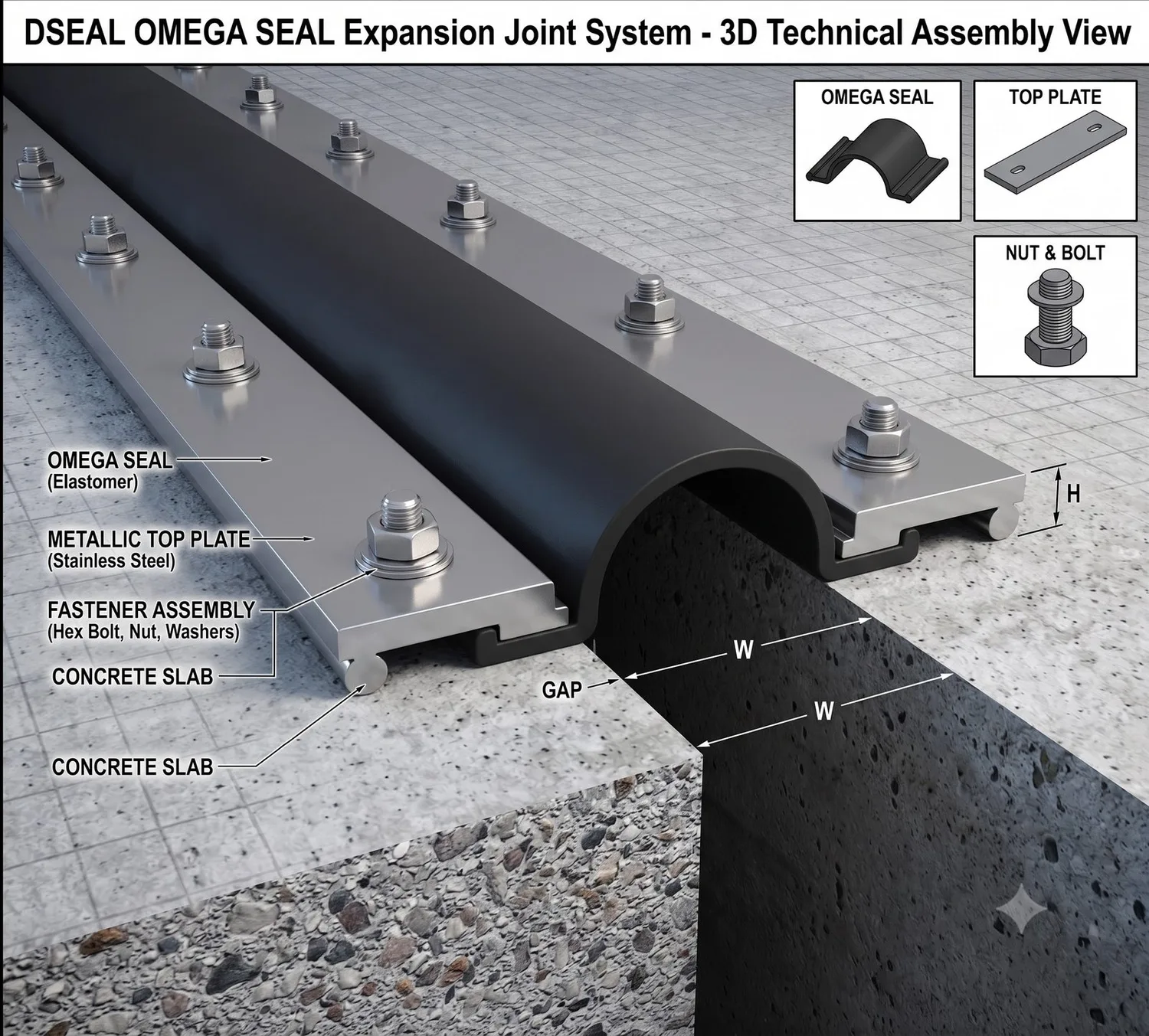 Dseal Omega Seal 3D product render